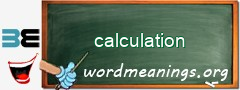 WordMeaning blackboard for calculation